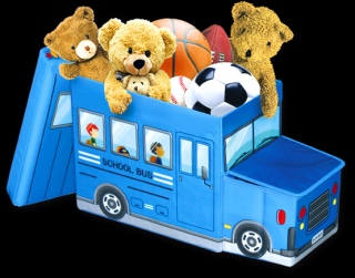 Короб для хранения игрушек Автобус, 2 отделения (39х25х31 см)
                                                                                        (Цвет: Синий  )
                                                    