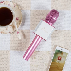 Micgeek Q9 беспроводной микрофон bluetooth для смартфонов, телефон android и Iphone
                                                                                        (Цвет: Розовый  )
                                                    