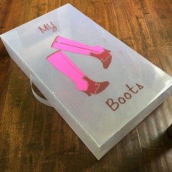 Пластиковая коробка для хранения высокой обуви, 30х11х52см
                                                                                